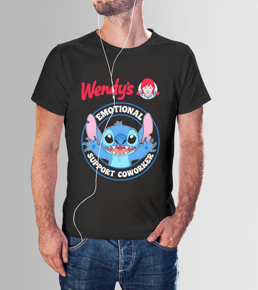 Wendy's Emotional Support Coworker Stitch Bluey T-Shirt