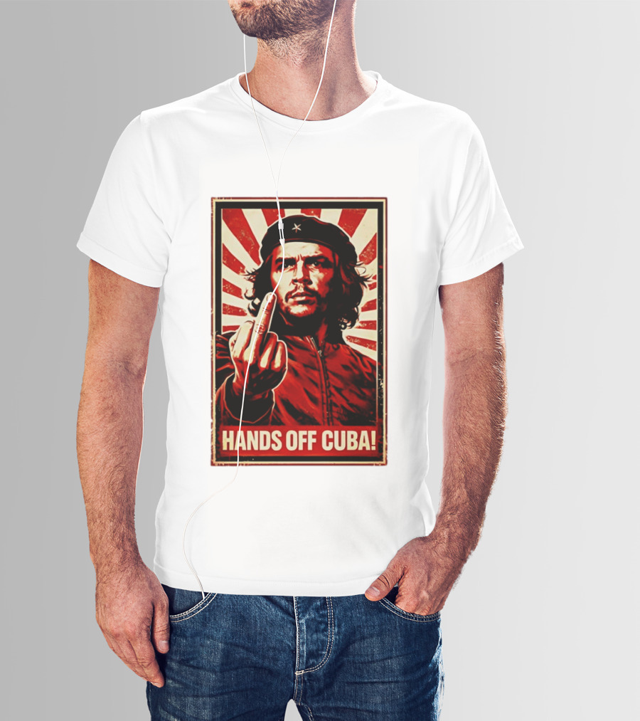 Che Guevara Hands Off Cuba Middle Finger Iconic Image T-Shirt