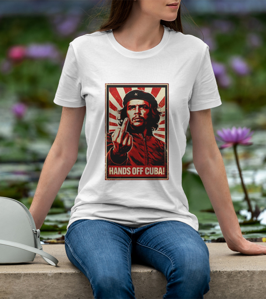 Che Guevara Hands Off Cuba Middle Finger Iconic Image T-Shirt