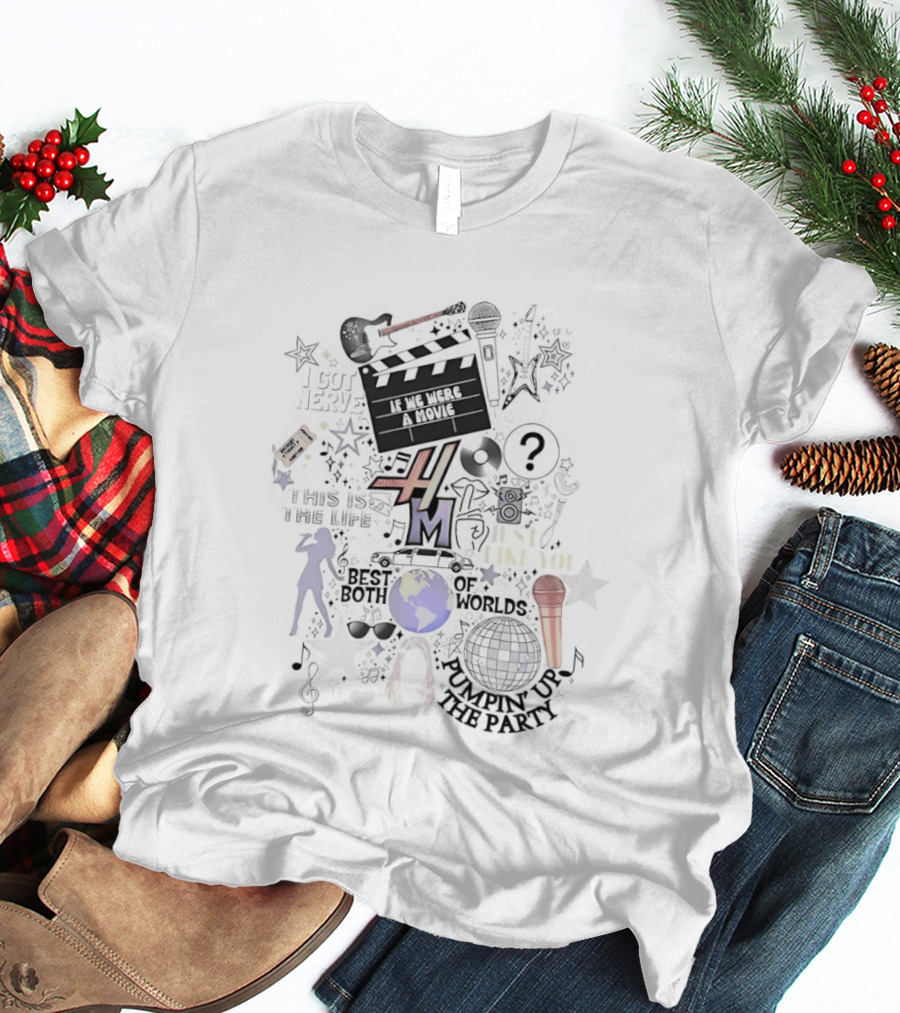 Hannah Montana Best Of Both Worlds 2026 Y2K Retro Music Theme Microphone Disco Stars T-Shirt