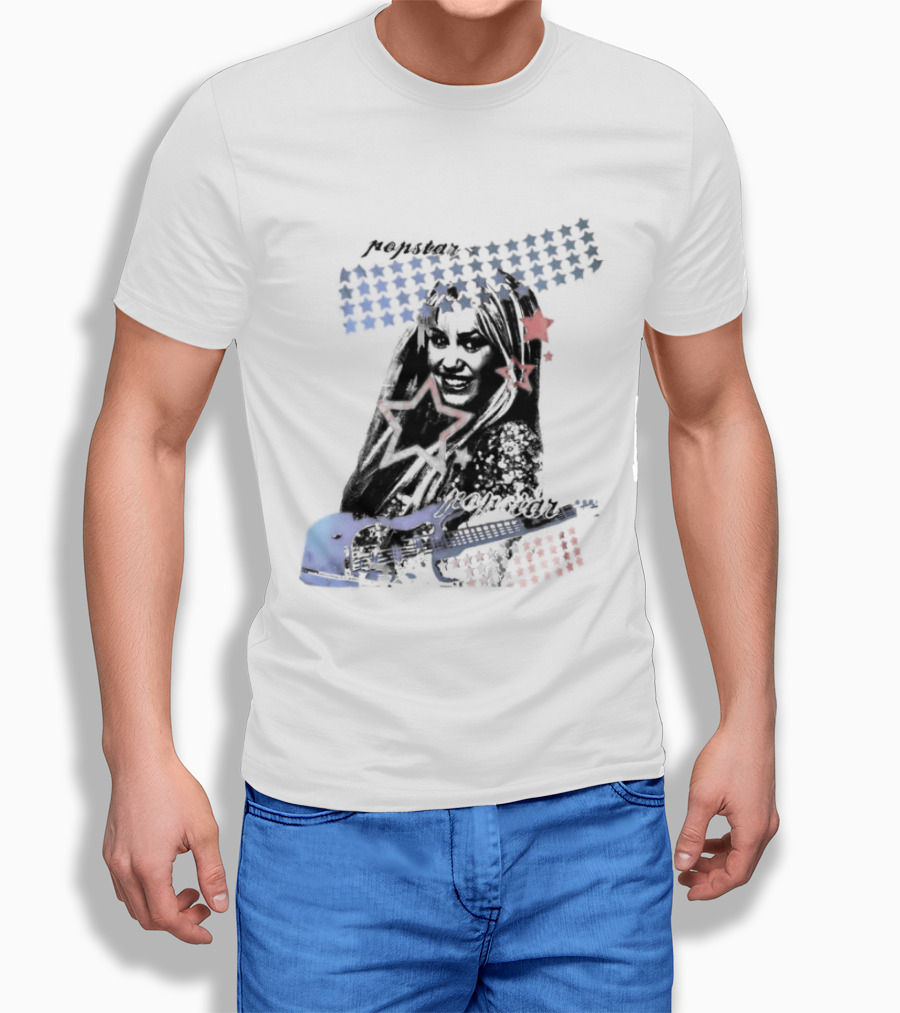 Miley Cyrus Hannah Montana Stars Guitar American Flag T-Shirt