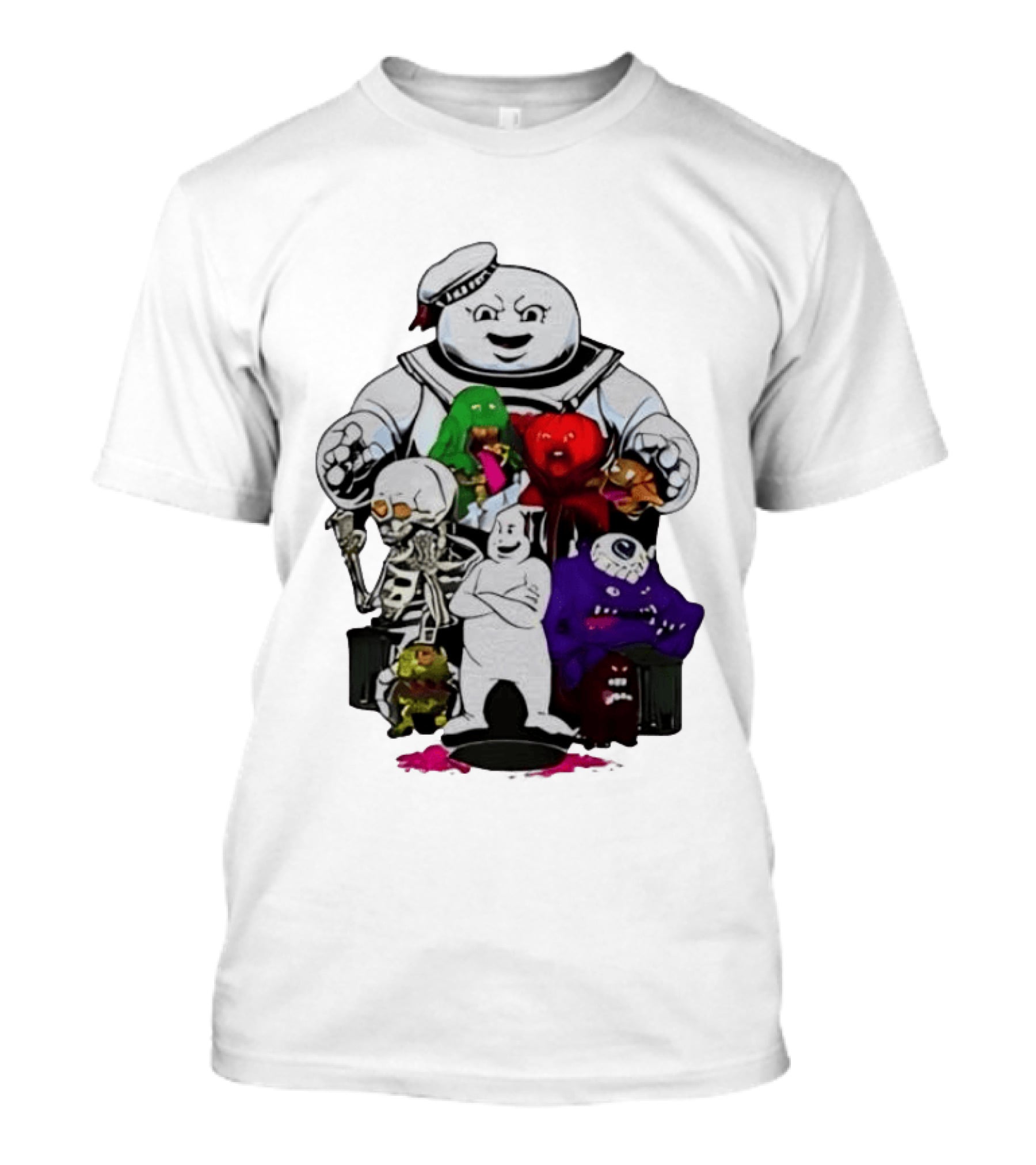 Stay Puft Marshmallow Man Ghostbusters Monster Group Characters T-Shirt