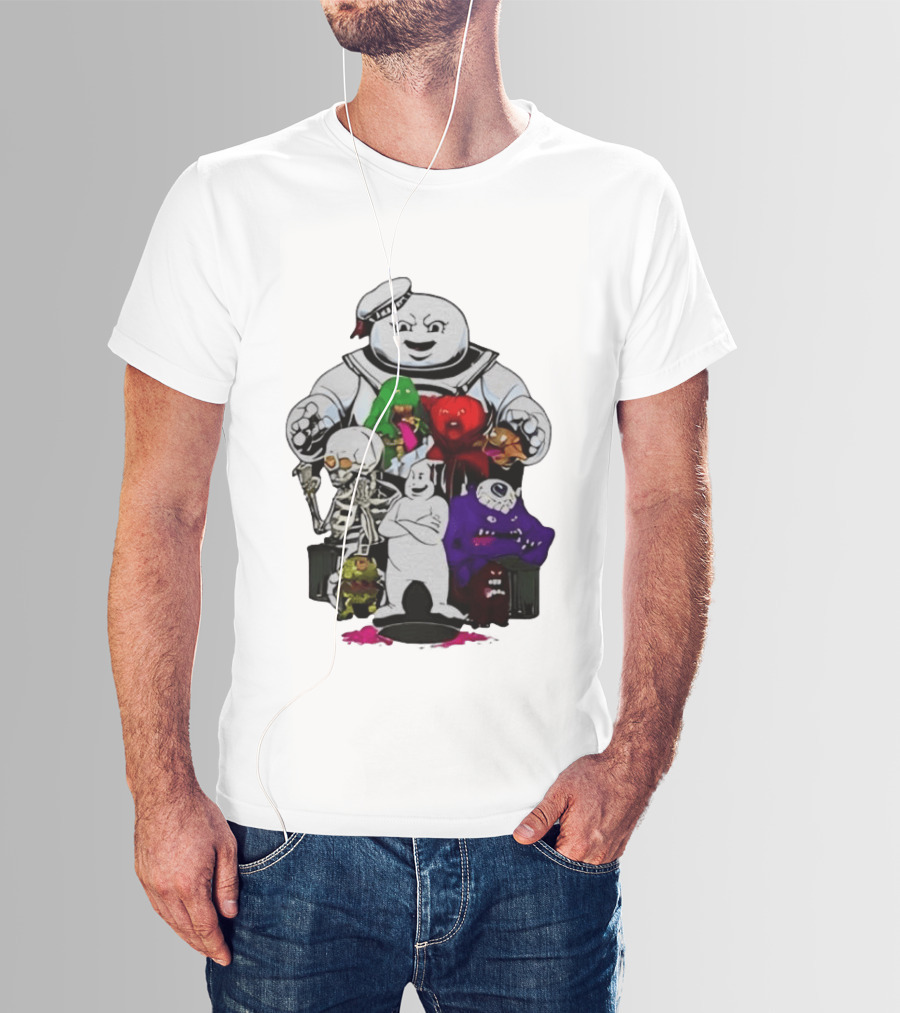 Stay Puft Marshmallow Man Ghostbusters Monster Group Characters T-Shirt