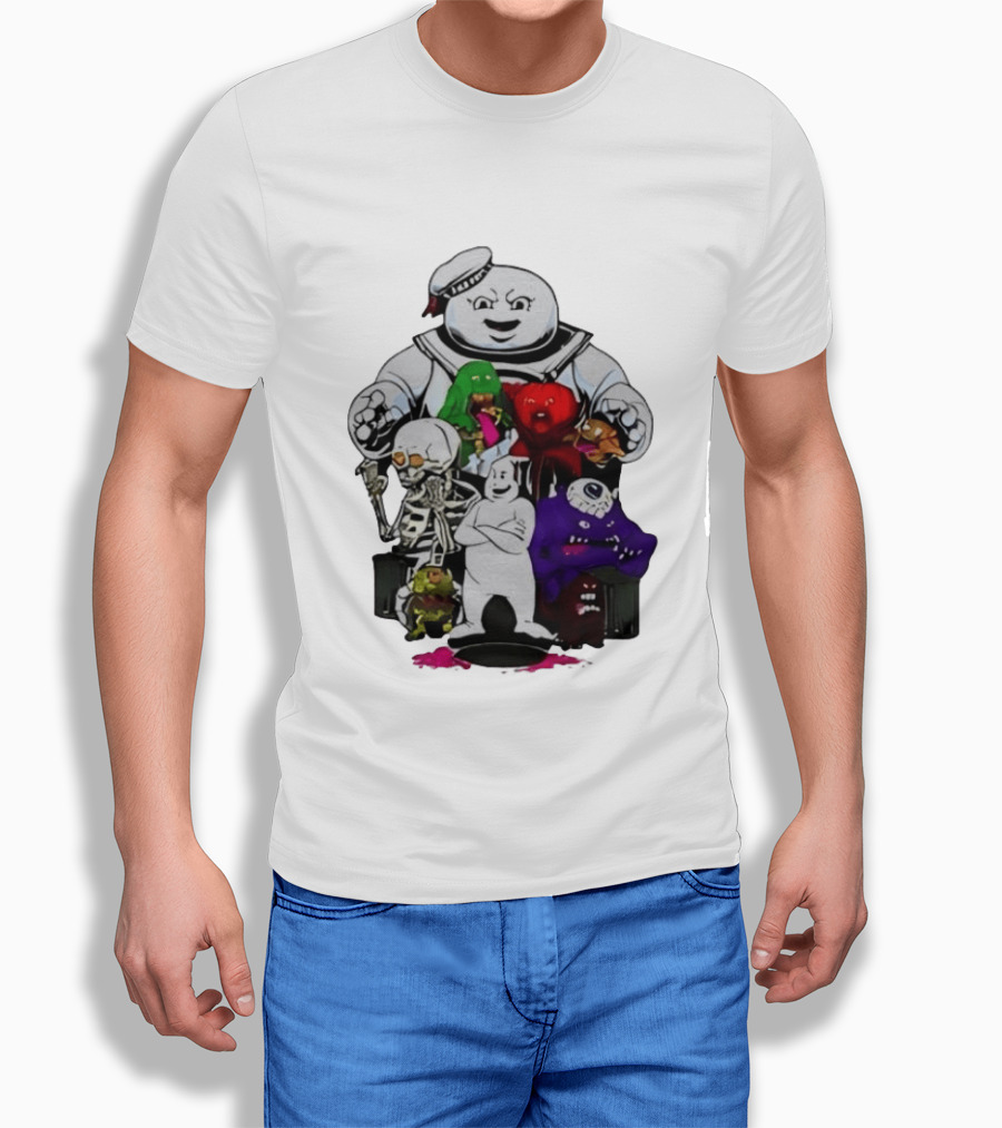 Stay Puft Marshmallow Man Ghostbusters Monster Group Characters T-Shirt