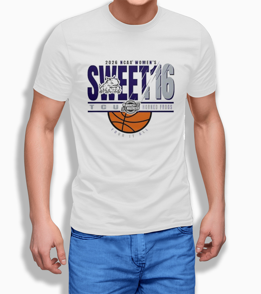 2026 NCAA Women's Sweet 16 TCU Horned Frogs Basketball Frog It All T-Shirt