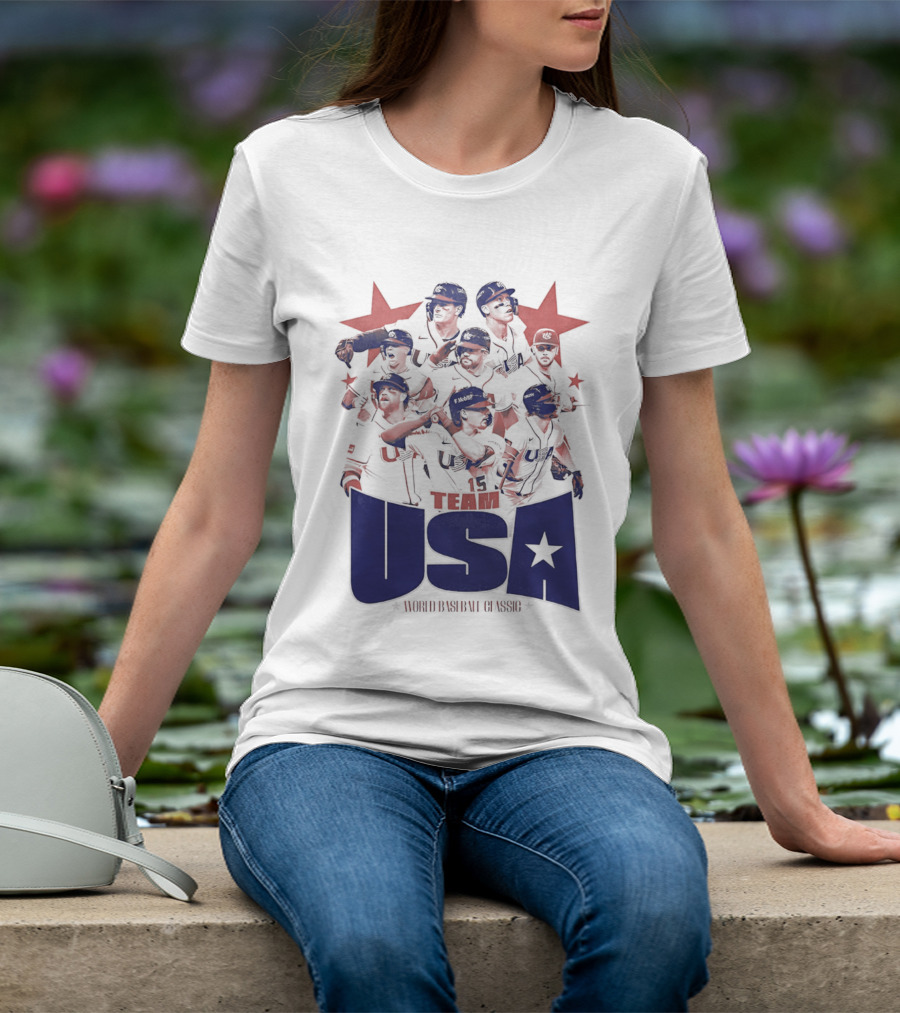 TEAM USA Baseball World Classic Players Lineup Stars T-Shirt