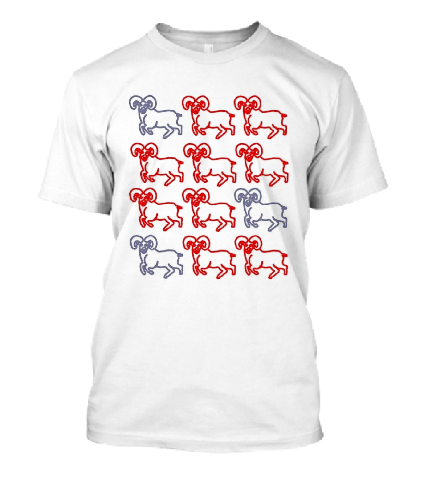 Ram Zodiac Aries Red Blue T-Shirt