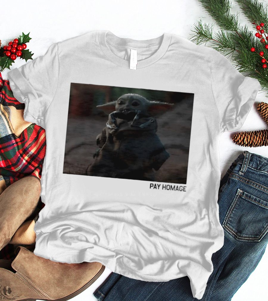 Pay Homage Grogu The Mandalorian Star Wars Iconic Baby Yoda T-Shirt