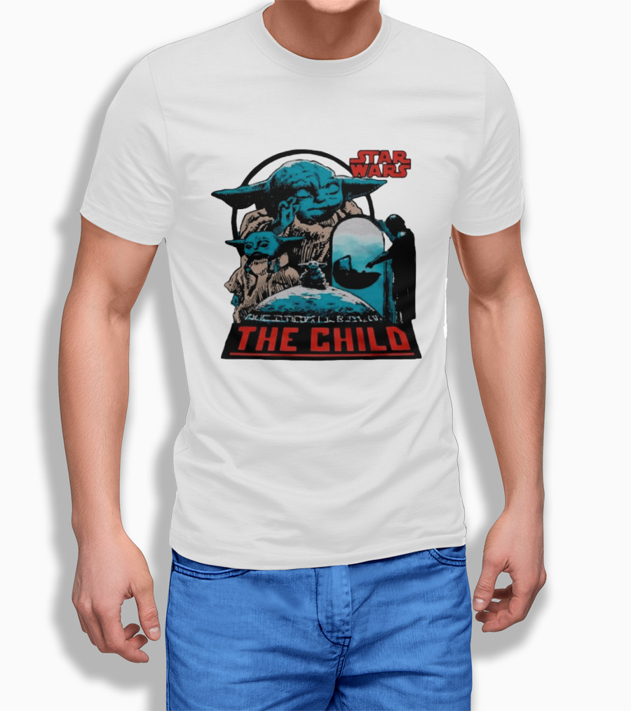 Star Wars The Mandalorian Grogu The Child Retro Comic T-Shirt