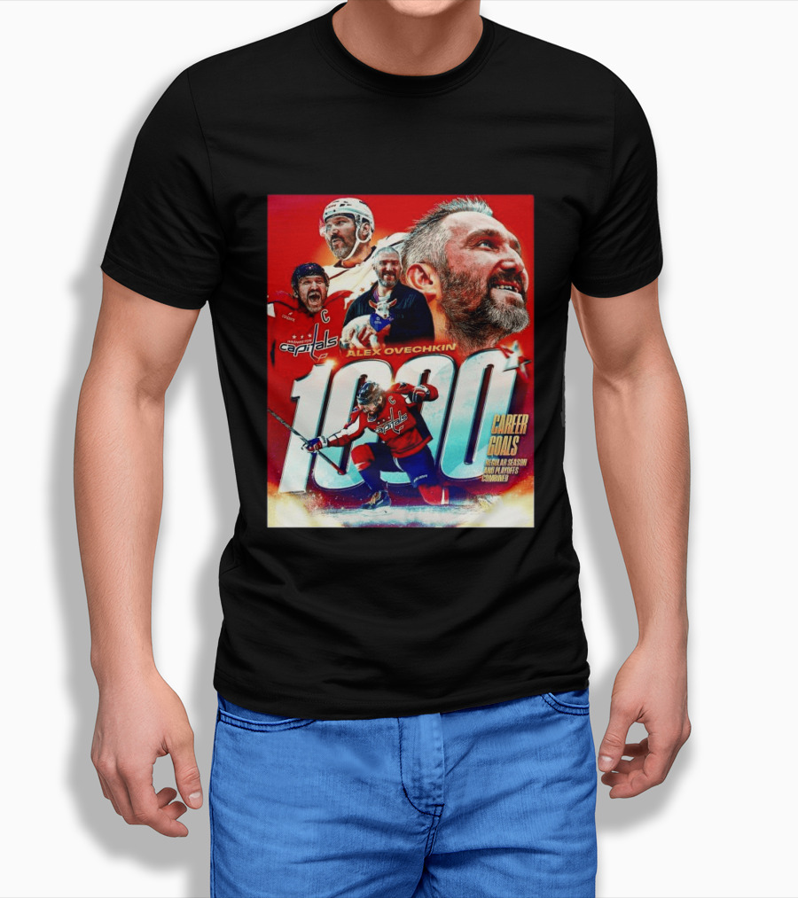 Alex Ovechkin Capitals 1000 Career Goals Iconic NHL T-Shirt