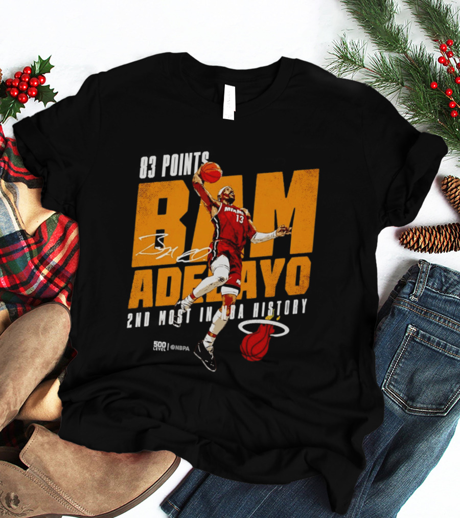 83 Points Bam Adebayo Miami Heat 2nd Most In NBA History T-Shirt