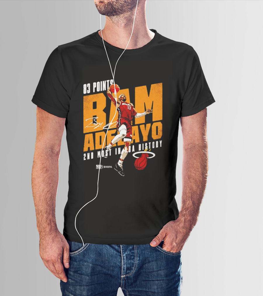 83 Points Bam Adebayo Miami Heat 2nd Most In NBA History T-Shirt