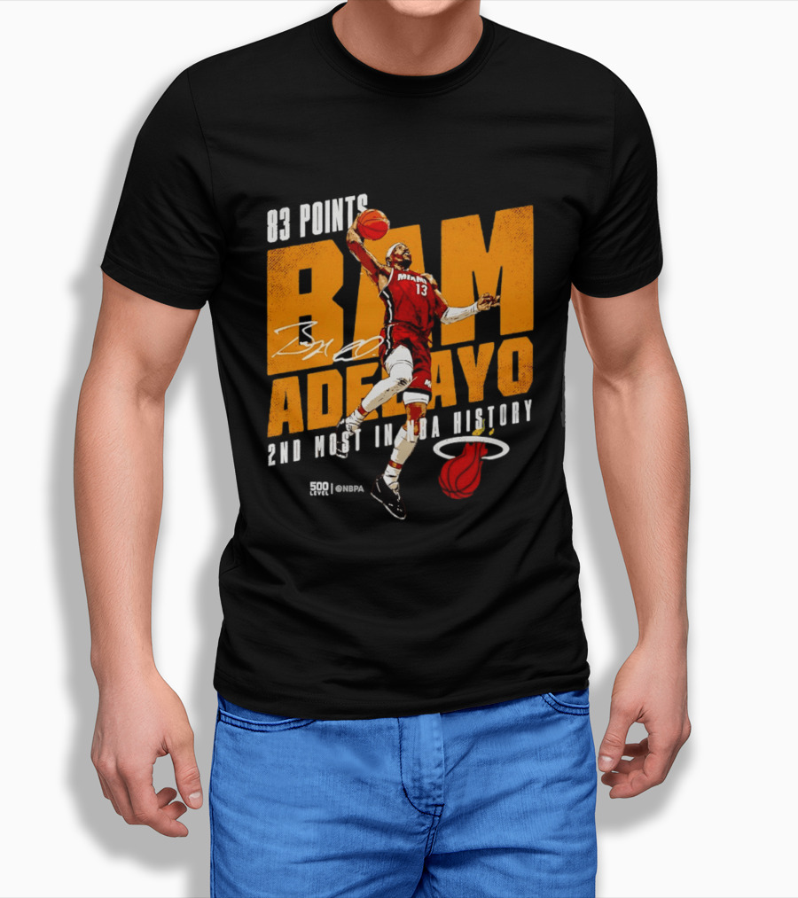 83 Points Bam Adebayo Miami Heat 2nd Most In NBA History T-Shirt
