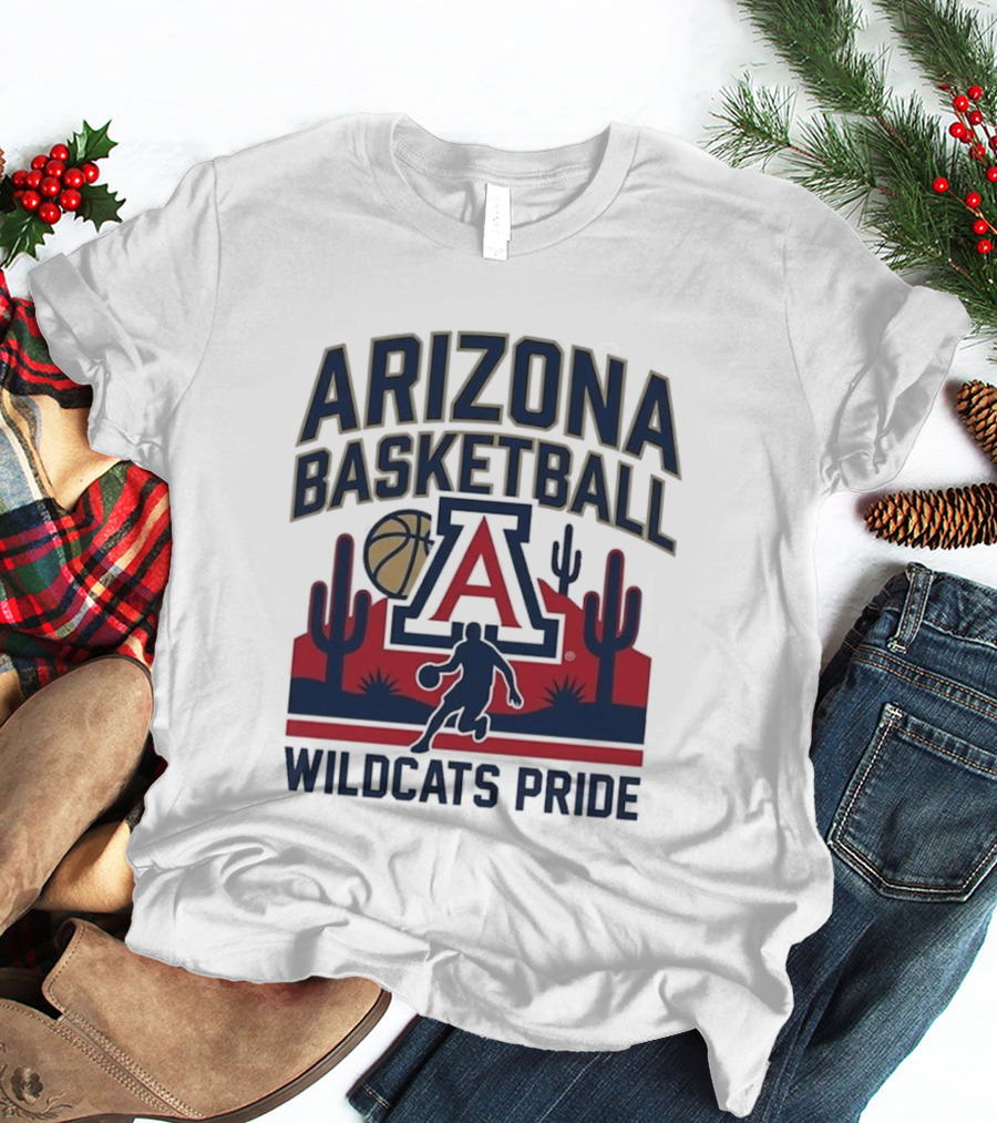 Arizona Wildcats Basketball Pride Cactus And Player T-Shirt