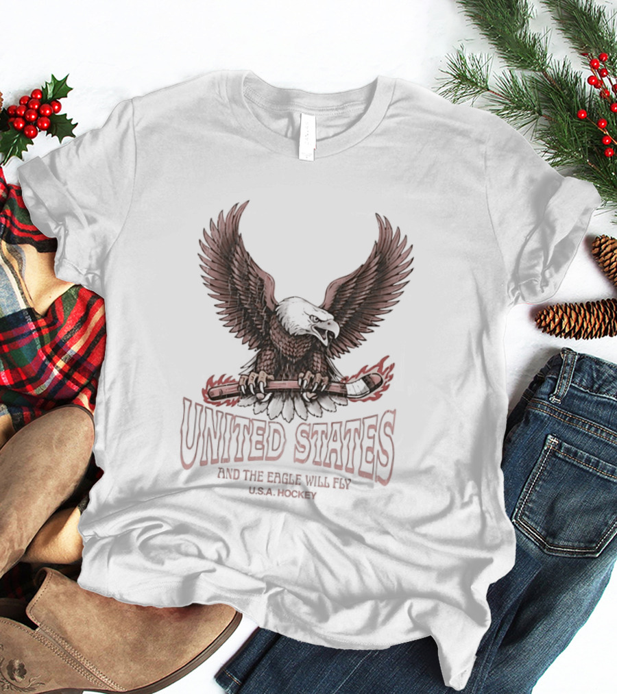 United States Free Bird Hockey And The Eagle Will Fly T-Shirt