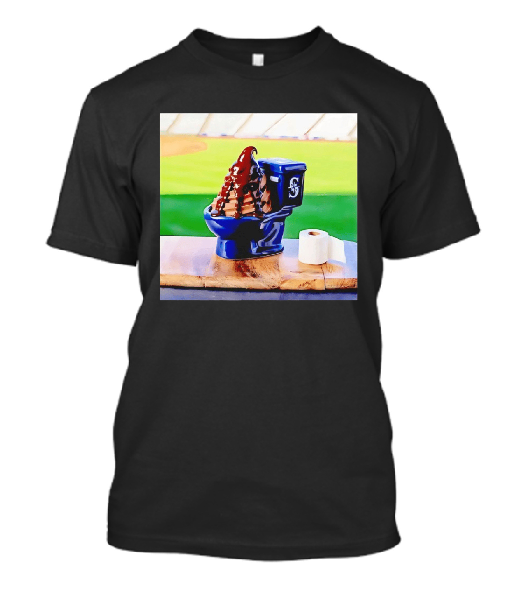 Mariners Big Dumper Sundae Chocolate Ice Cream Toilet Stadium T-Shirt