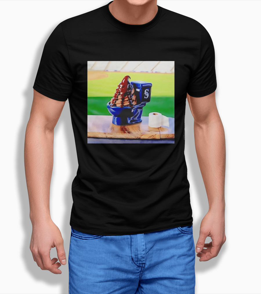 Mariners Big Dumper Sundae Chocolate Ice Cream Toilet Stadium T-Shirt