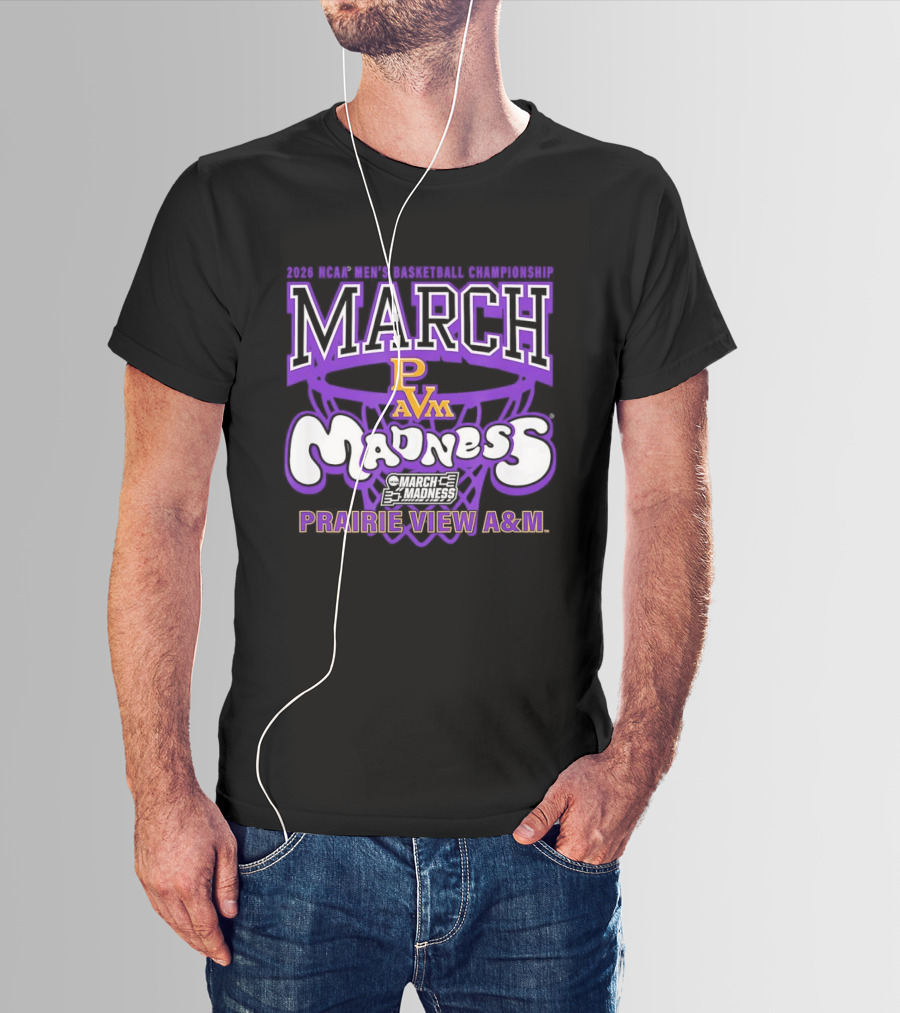 Prairie View A&M Panthers 2026 March Basketball Madness PVM T-Shirt