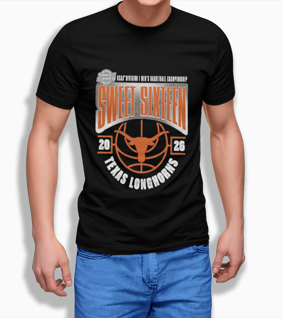 Texas Longhorns 2026 NCAA Men's Basketball Championship Sweet Sixteen T-Shirt