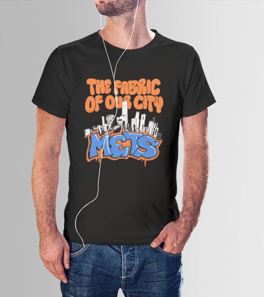 The Fabric Of Our City Mets New York Skyline Graffiti T-Shirt