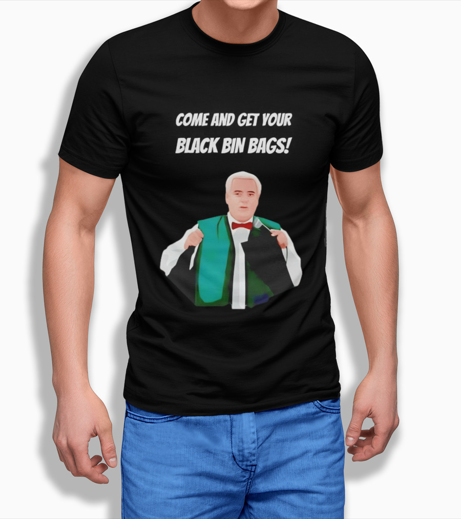 Brian Potter Come And Get Your Black Bin Bags Comic T-Shirt