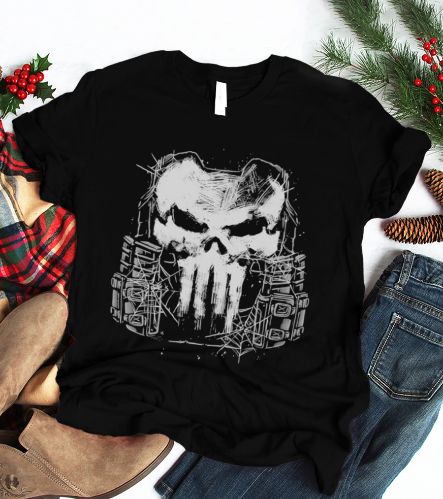 Punisher Skull Tactical Vest Halloween Night T-Shirt