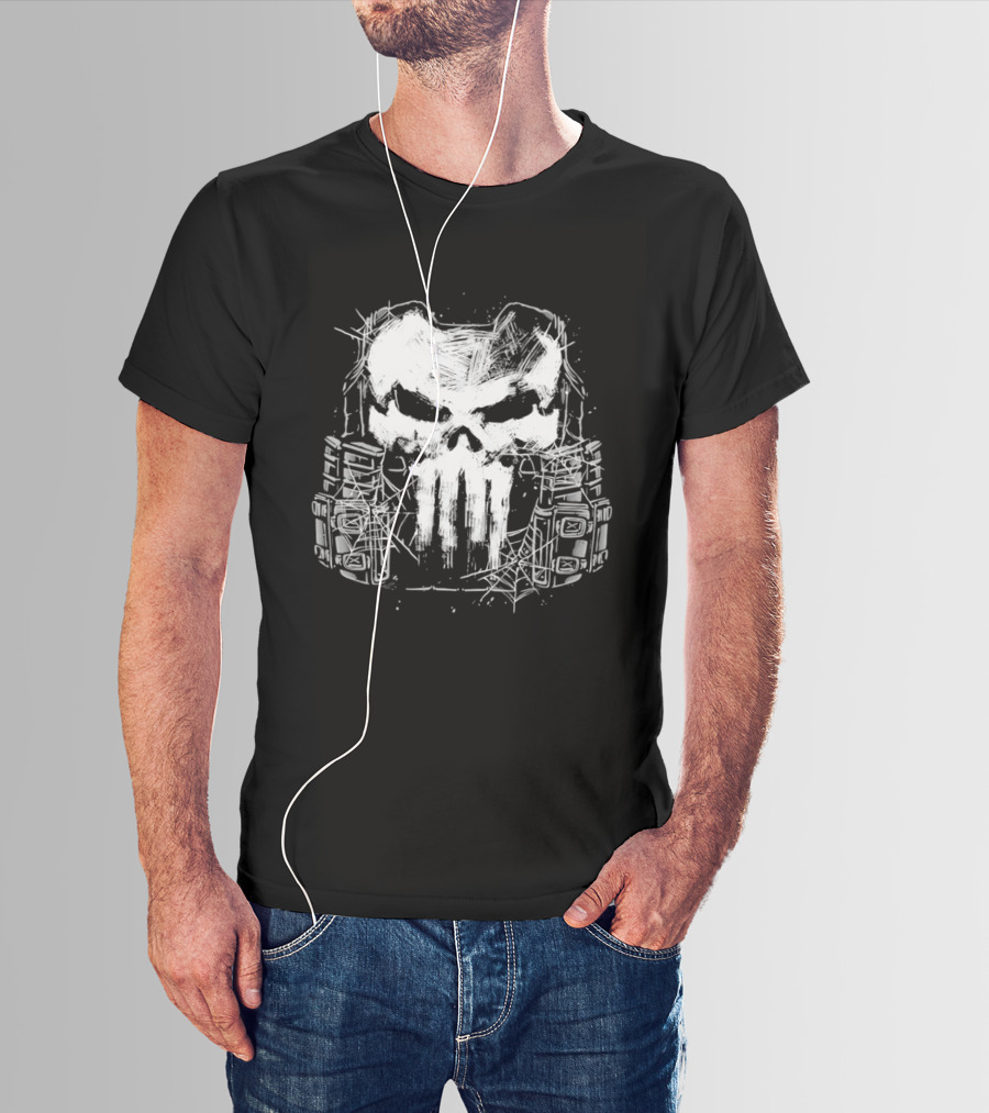 Punisher Skull Tactical Vest Halloween Night T-Shirt