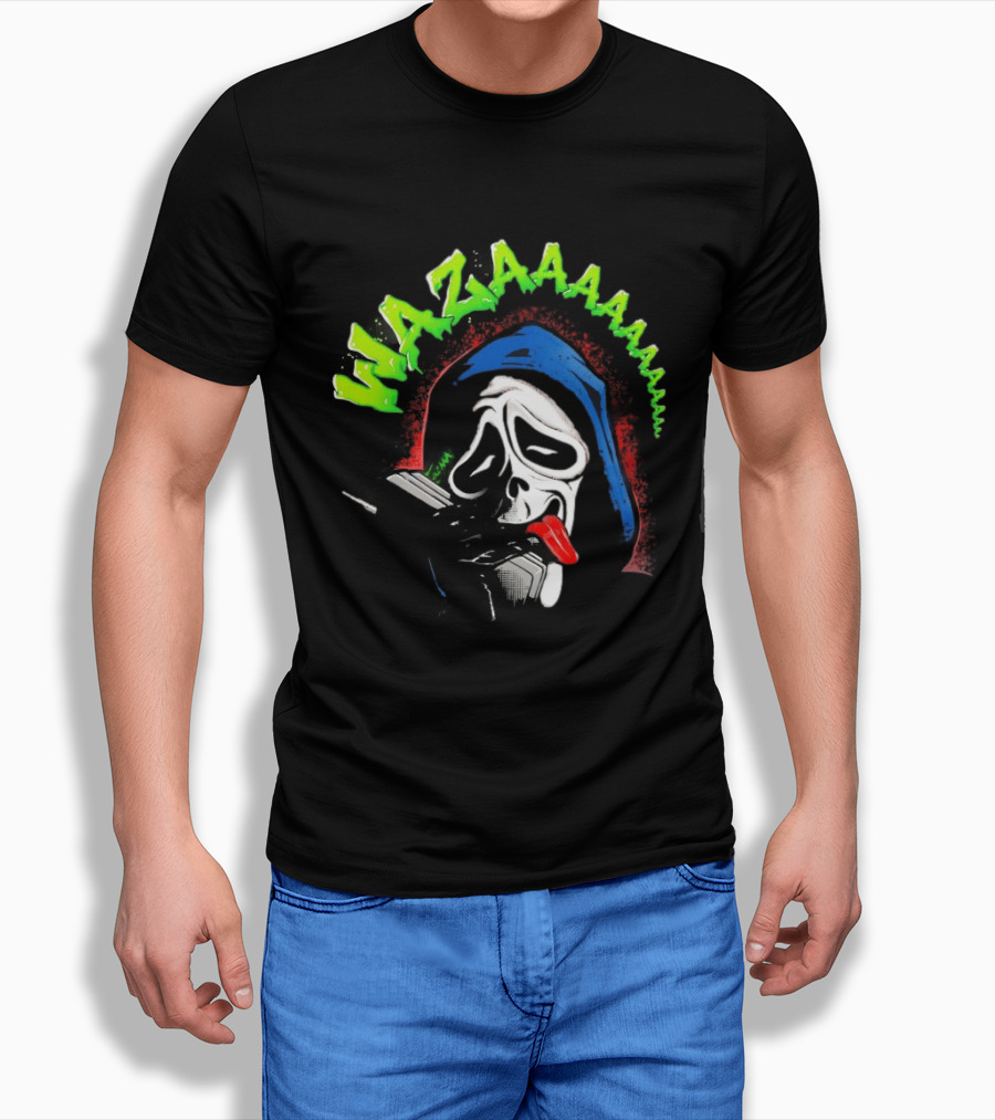 Scary Movie Ghostface Wazaaa Scream Mask Colorful Expression T-Shirt