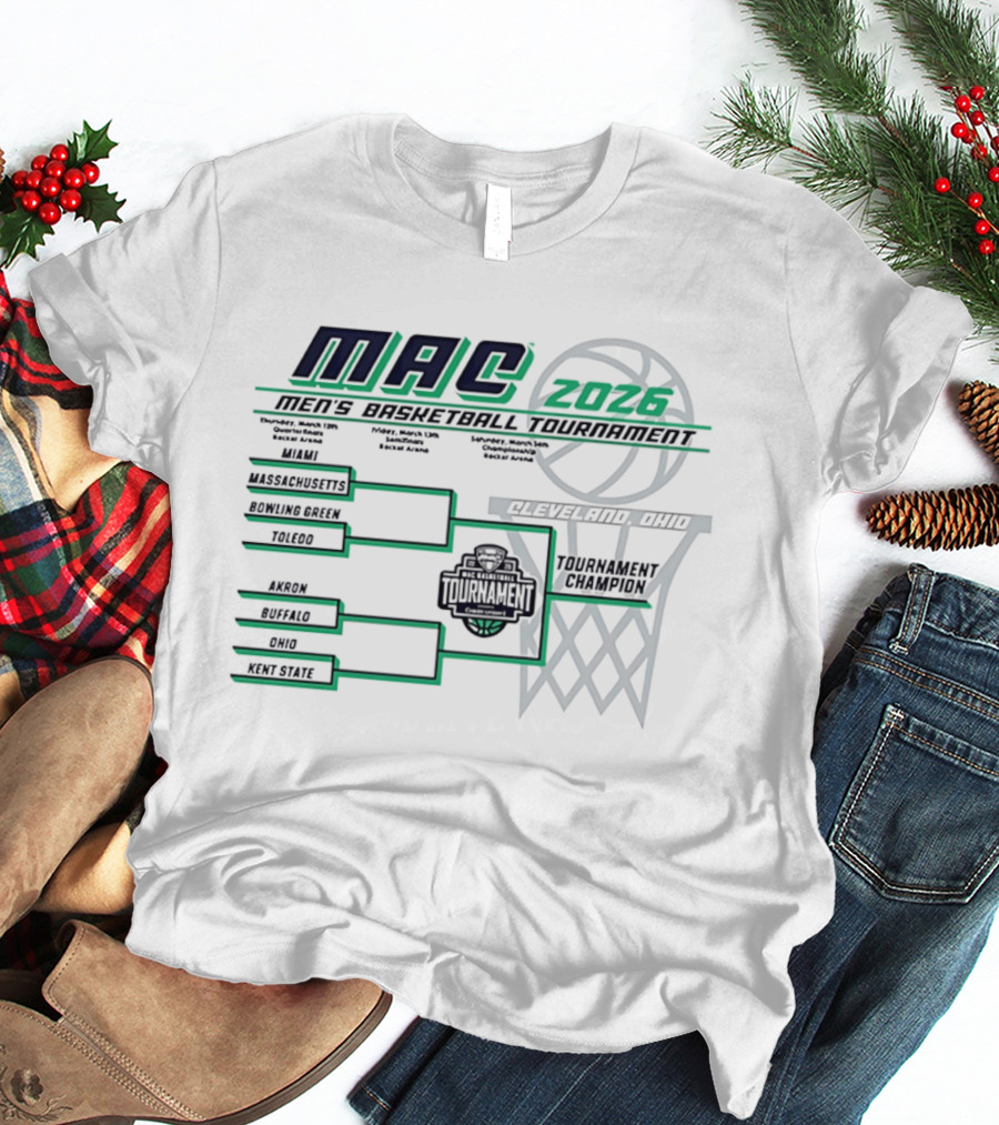 2026 MAC Men's Basketball Tournament Bracket In Cleveland Ohio T-Shirt