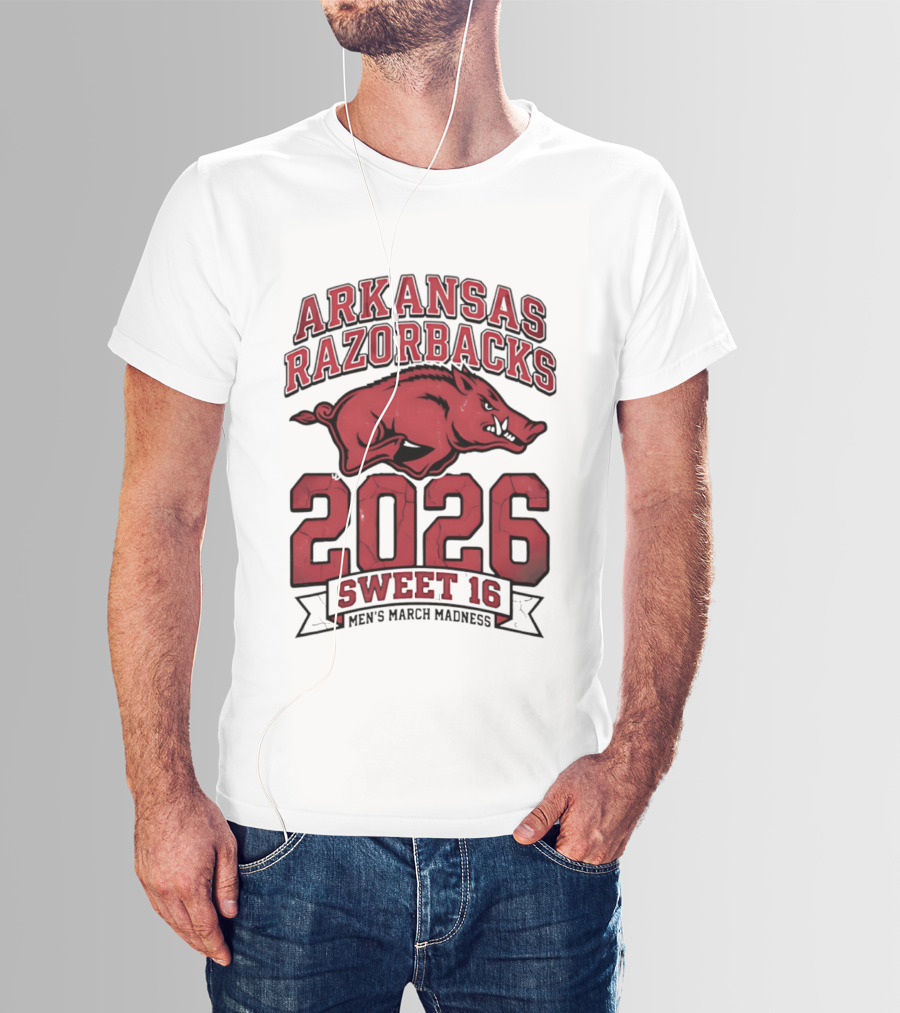 Arkansas Razorbacks 2026 Sweet 16 Men's March Madness T-Shirt