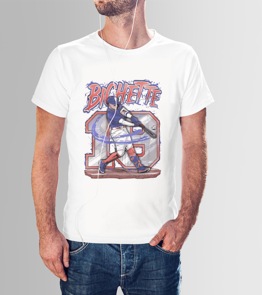 Bo Bichette 19 New York Mets Baseball 2026 City Skyline Blazing T-Shirt