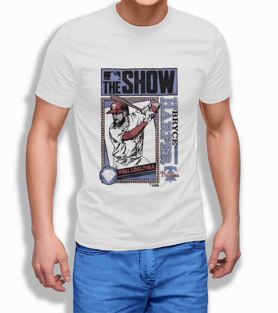 The Show Bryce Harper Philadelphia Phillies MLB Caricature T-Shirt