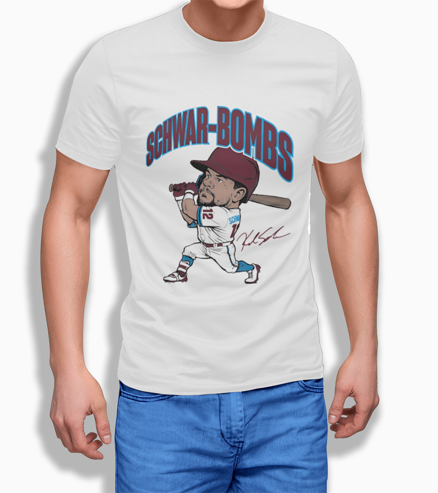 SchwarBombs Kyle Schwarber Philadelphia Phillies Caricature T-Shirt