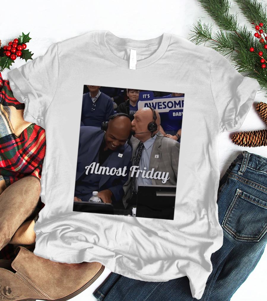 Dick Vitale Kissing Charles Barkley Almost Friday It's Awesome Baby T-Shirt