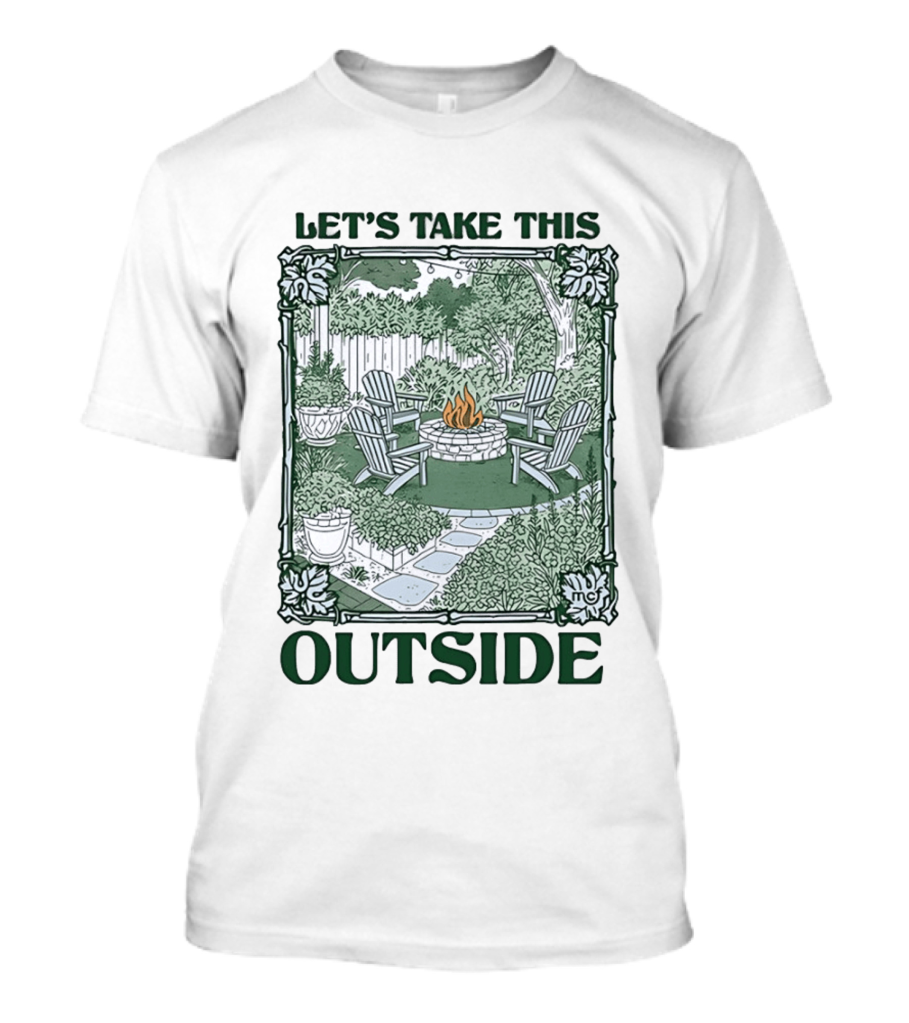Let's Take This Outside Campfire Garden Gathering T-Shirt