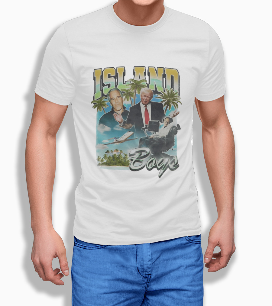 Donald Trump Jeffrey Epstein Island Boys Palm Trees Airplane T-Shirt