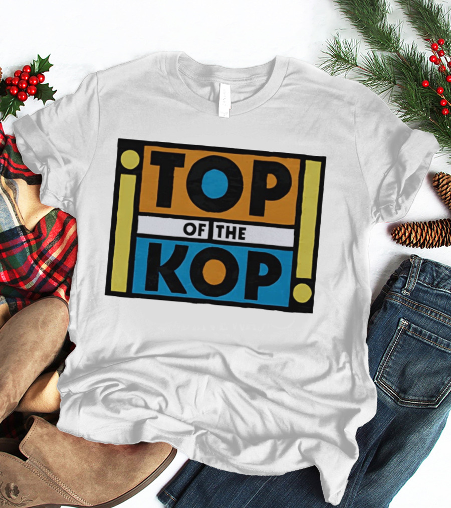 Top Of The Kop Block Lettering Bold Colorful Rectangles T-Shirt