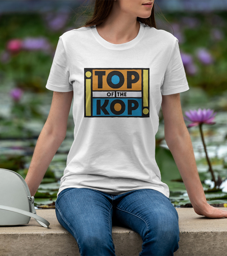 Top Of The Kop Block Lettering Bold Colorful Rectangles T-Shirt