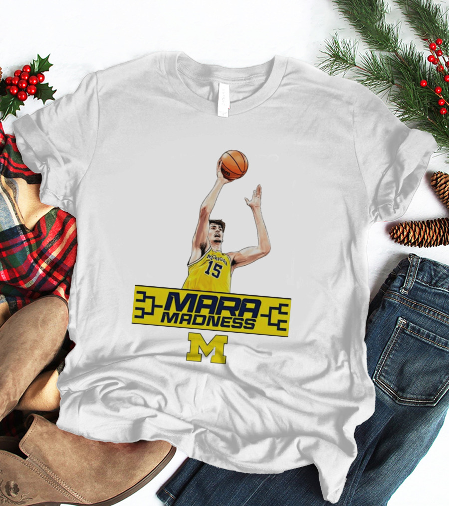 Mara Madness University Of Michigan Basketball Aday Mara Number 15 T-Shirt