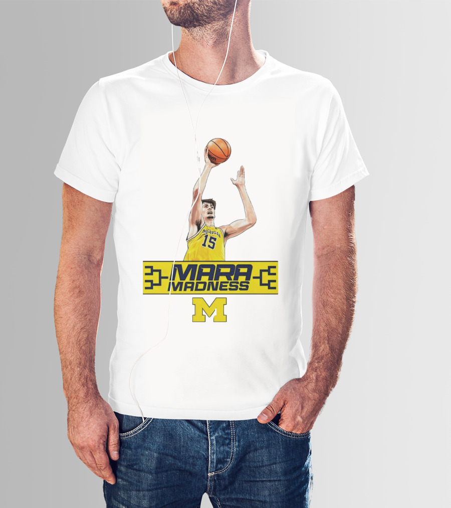 Mara Madness University Of Michigan Basketball Aday Mara Number 15 T-Shirt