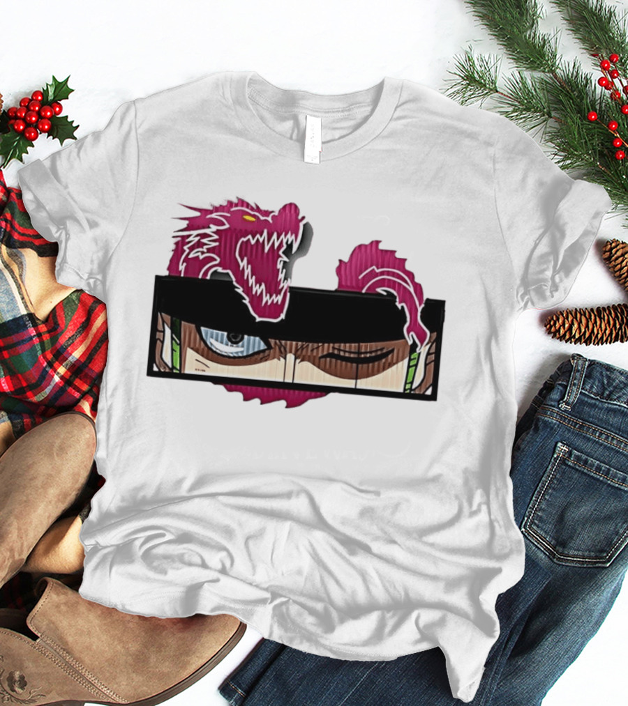 One Piece Roronoa Zoro Wano Purple Dragon Eyes Anime Manga T-Shirt