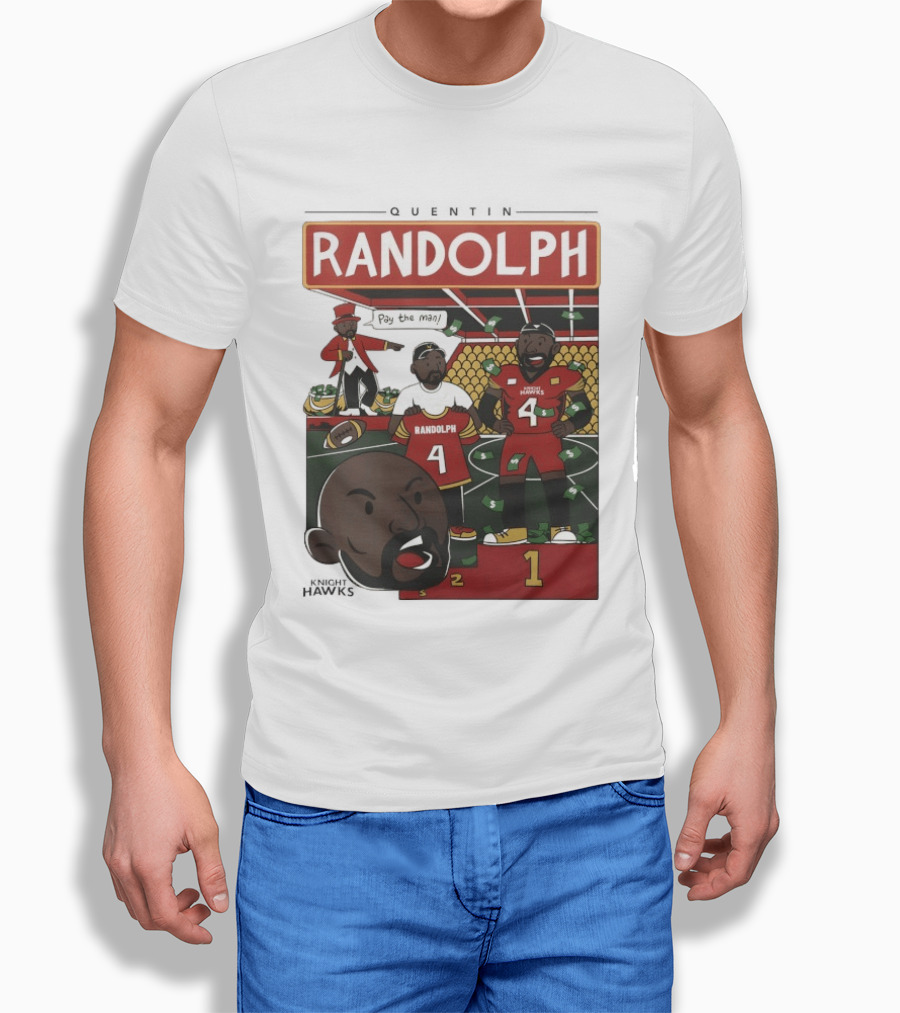 Randolph Quentin Knight Hawks Pay The Man Football Scene T-Shirt