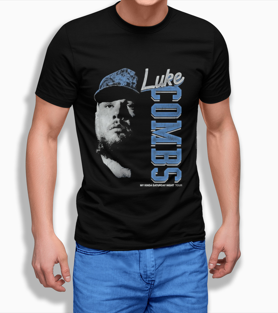 Luke Combs My Kinda Saturday Night Tour Hat And Bearded Face T-Shirt