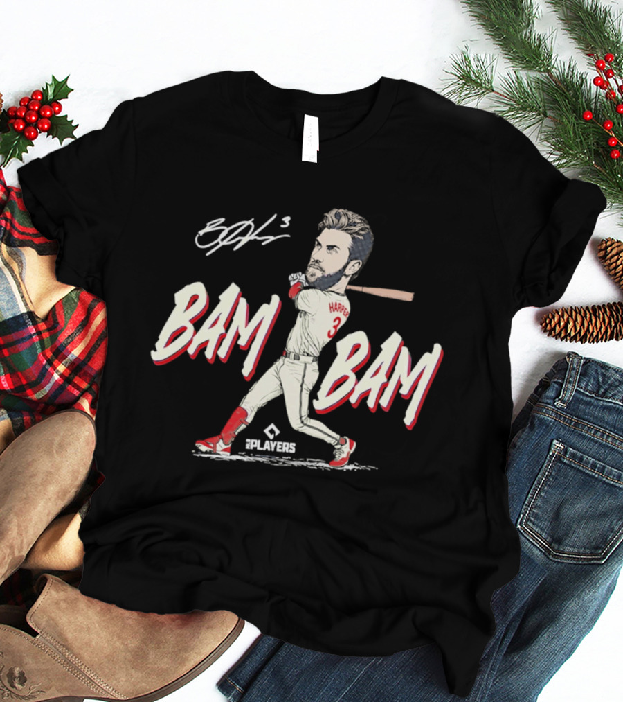 Bryce Harper Bam Bam Caricature Philadelphia Phillies Players Collection T-Shirt