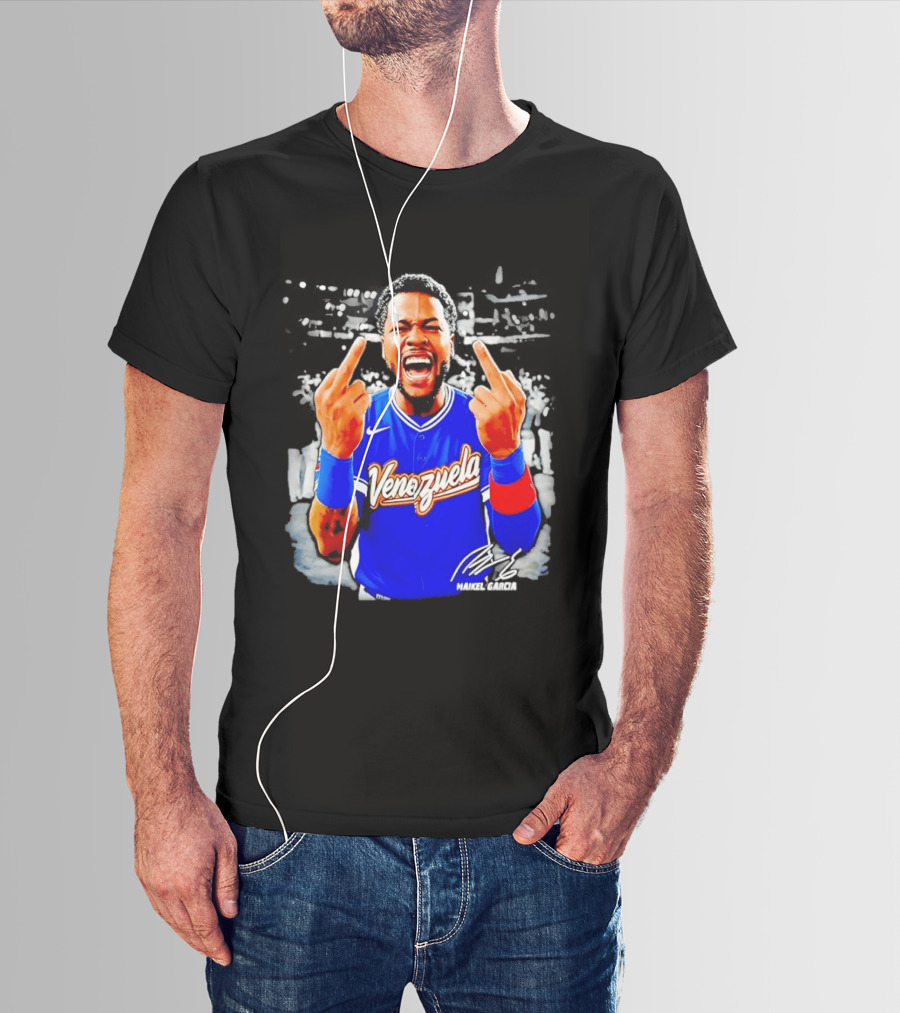 Maikel Garcia Venezuela 2026 MVP Middle Finger Baseball Team T-Shirt
