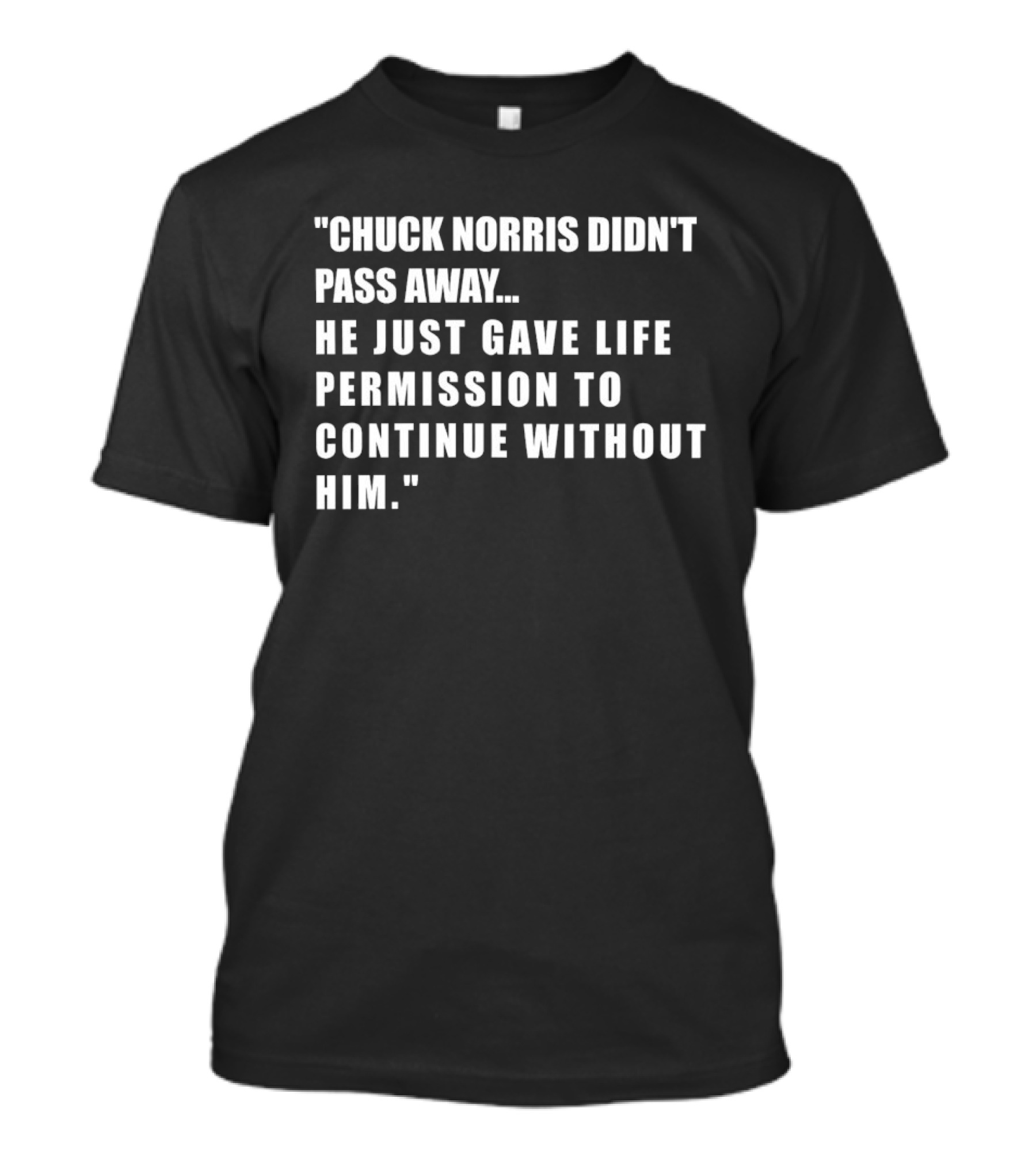 Chuck Norris Didn't Pass Away He Just Gave Life Permission To Continue Without Him T-Shirt