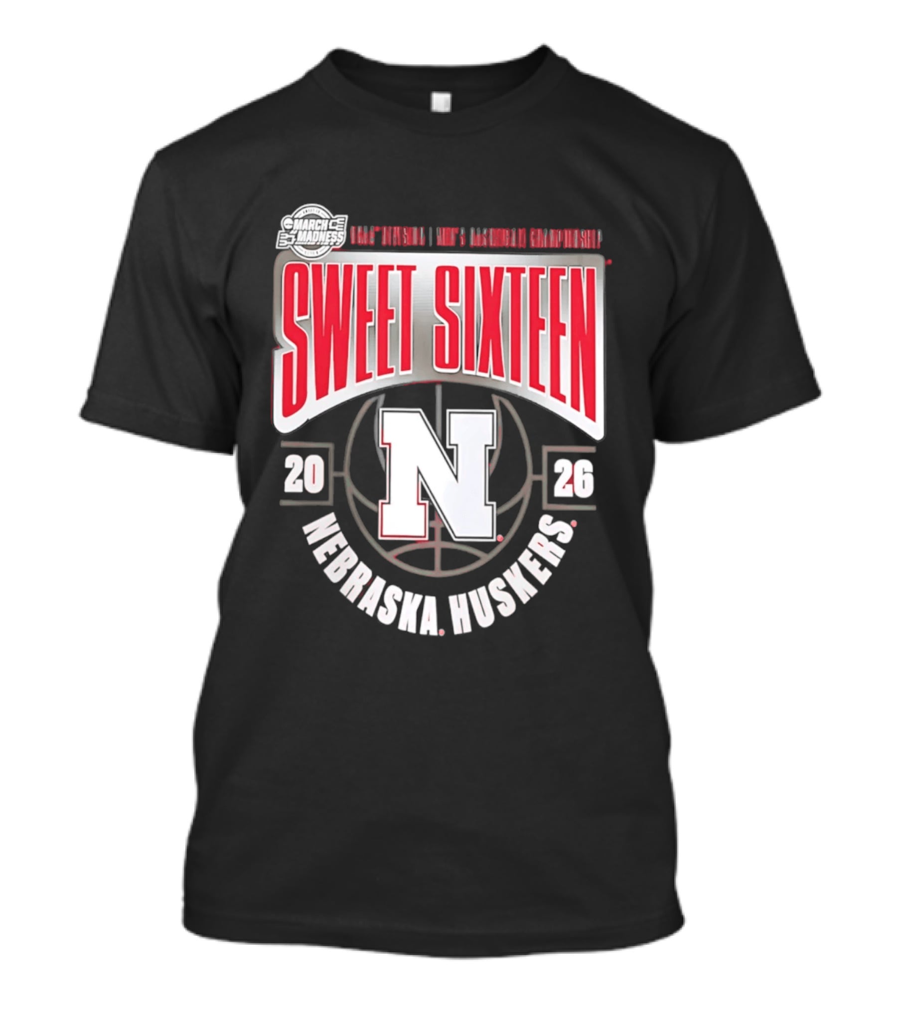Nebraska Huskers 2026 NCAA Sweet Sixteen Basketball Tournament Championship T-Shirt