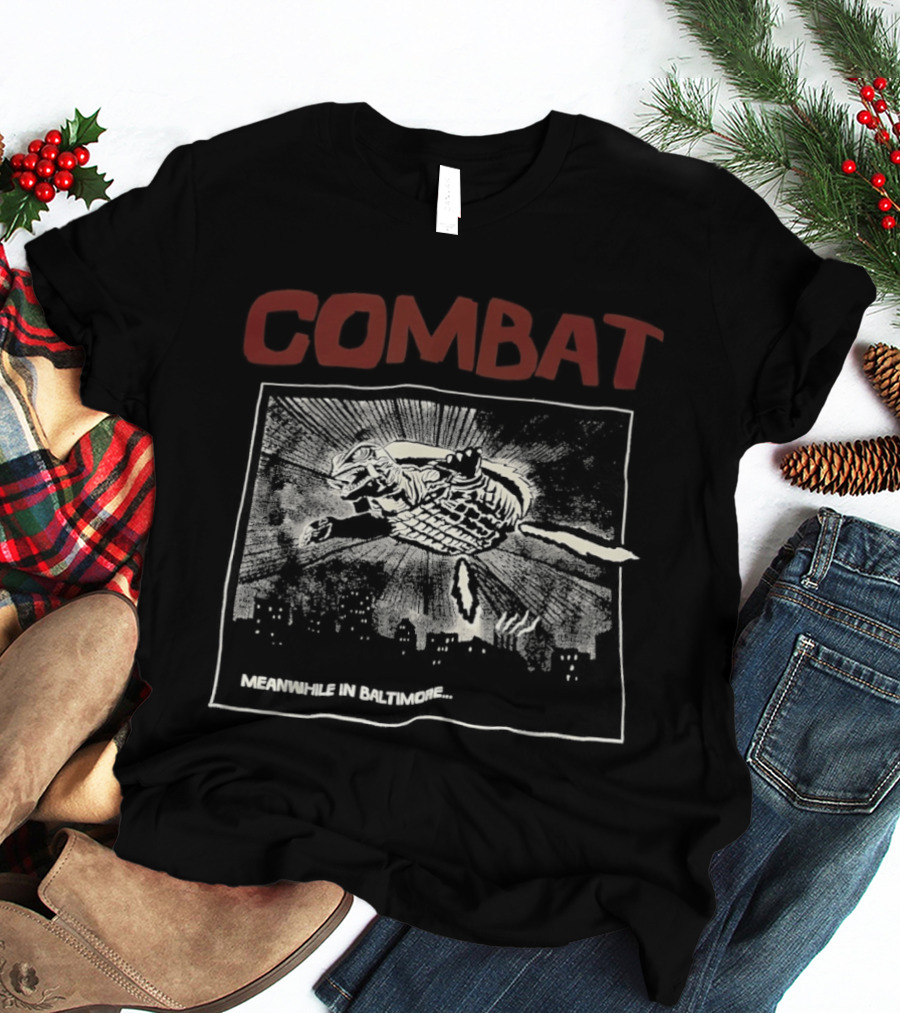 Combat Mean While In Baltimore Sunburst And Bird T-Shirt