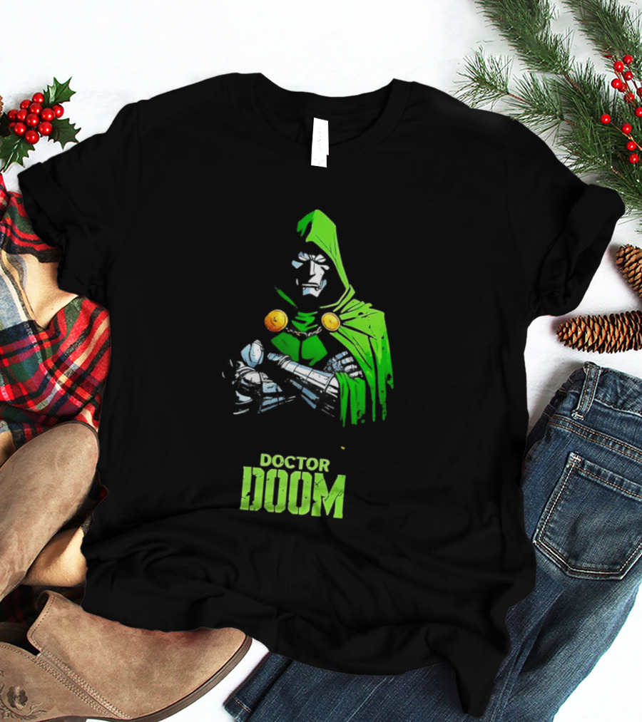 Doctor Doom Green Armor Crossed Arms Marvel T-Shirt
