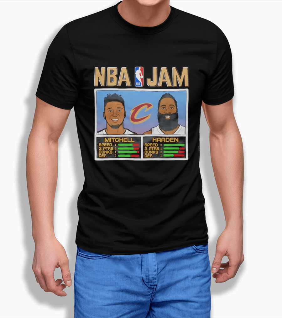 NBA Jam Cleveland Cavaliers Donovan Mitchell James Harden T-Shirt